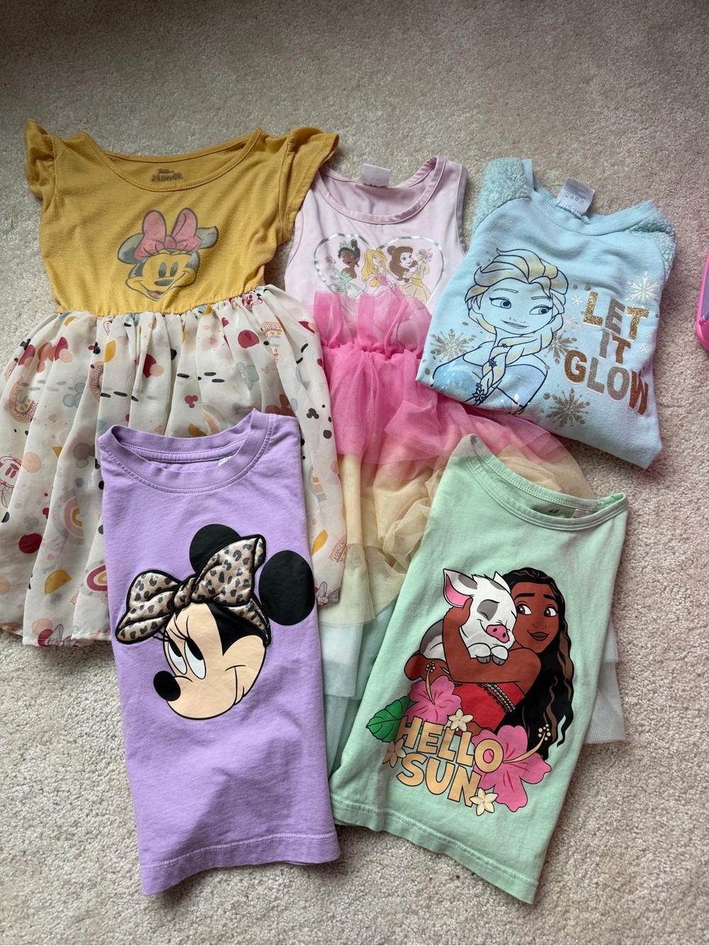 Disney Bundle - 2 Dresses 2 T-Shirts 1 Sweatshirt